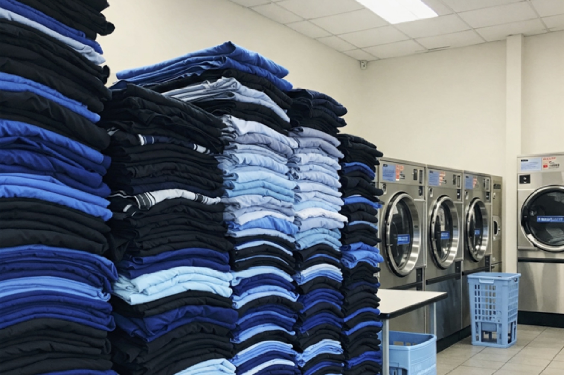 Commercial pickup and delivery laundry service